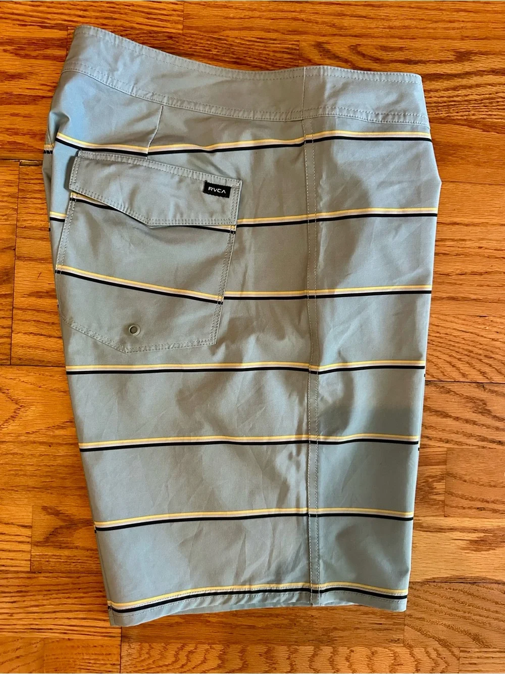 RVCA Light Blue Striped Men’s Swim Board Shorts